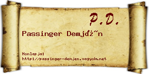 Passinger Demjén névjegykártya